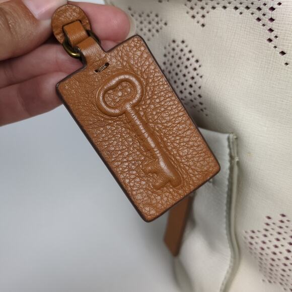 FOSSIL White Floral Perforated Leather Crossbody Bag Mid-Size Women's - Picture 6 of 9